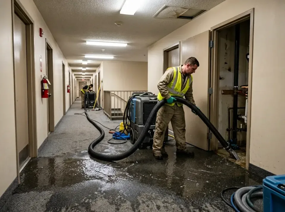 multi-unit-apartment-hallway-f-005 — frequently asked questions, Emergency Burst Pipe Water Extraction & Removal in Kronenwe…